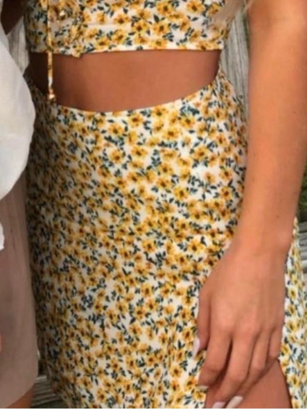 Skylar + Madison Yellow Floral Mini Skirt on White